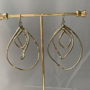 Gold Whirlybird Dangle Earrings